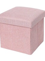 Ceruzo Poef - Roze - 38x38x38 cm - Opvouwbaar - Hocker met Opbergruimte
