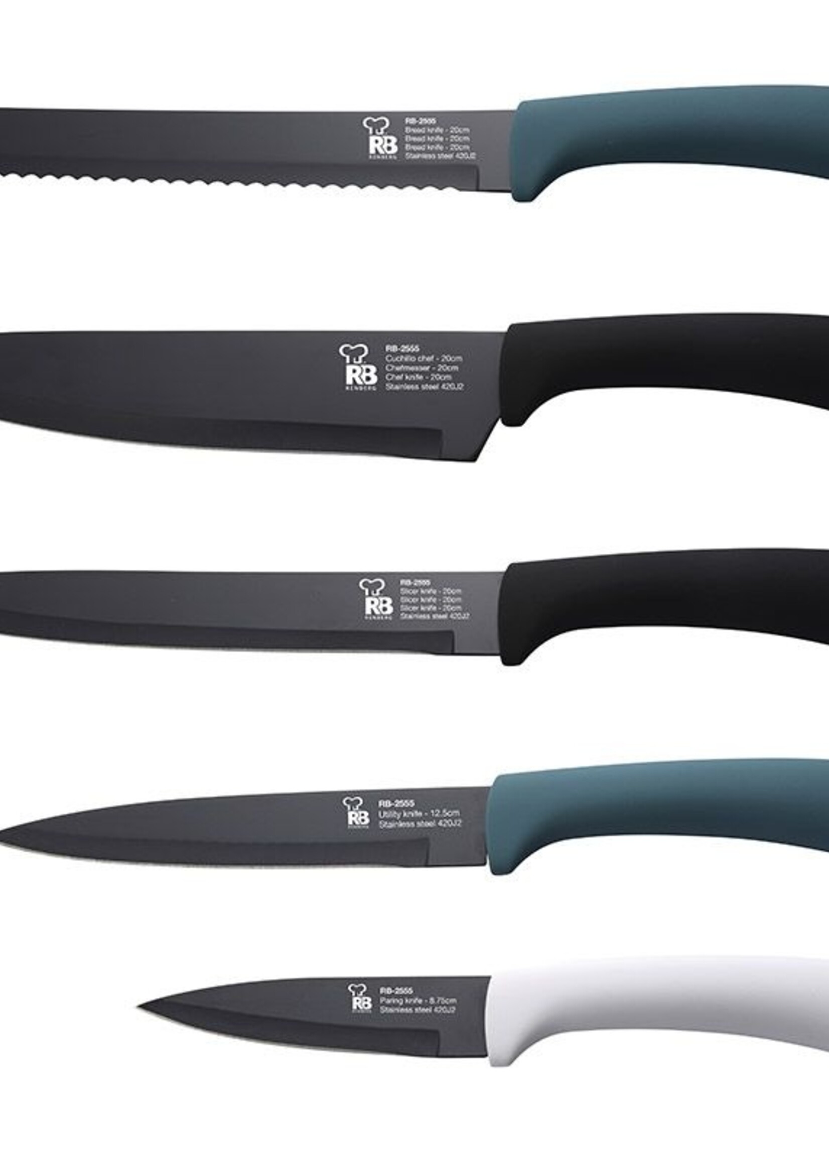 Renberg 5-delige Messenset - Color Slice