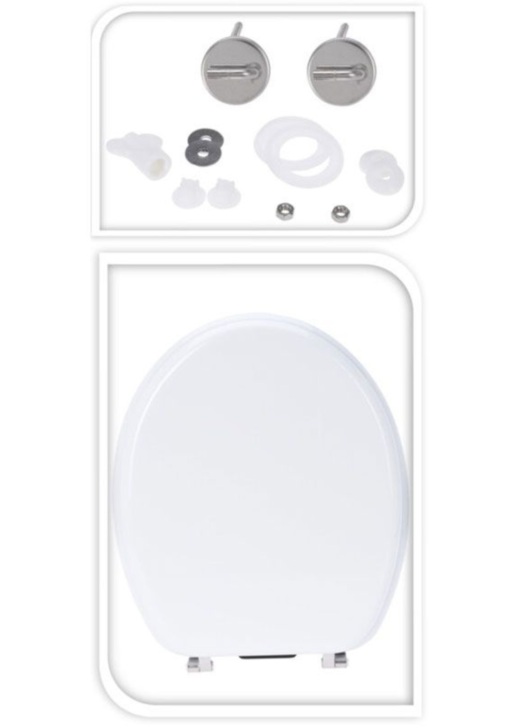 Bathroom Solutions Toiletbril MDF - Hout - Wit