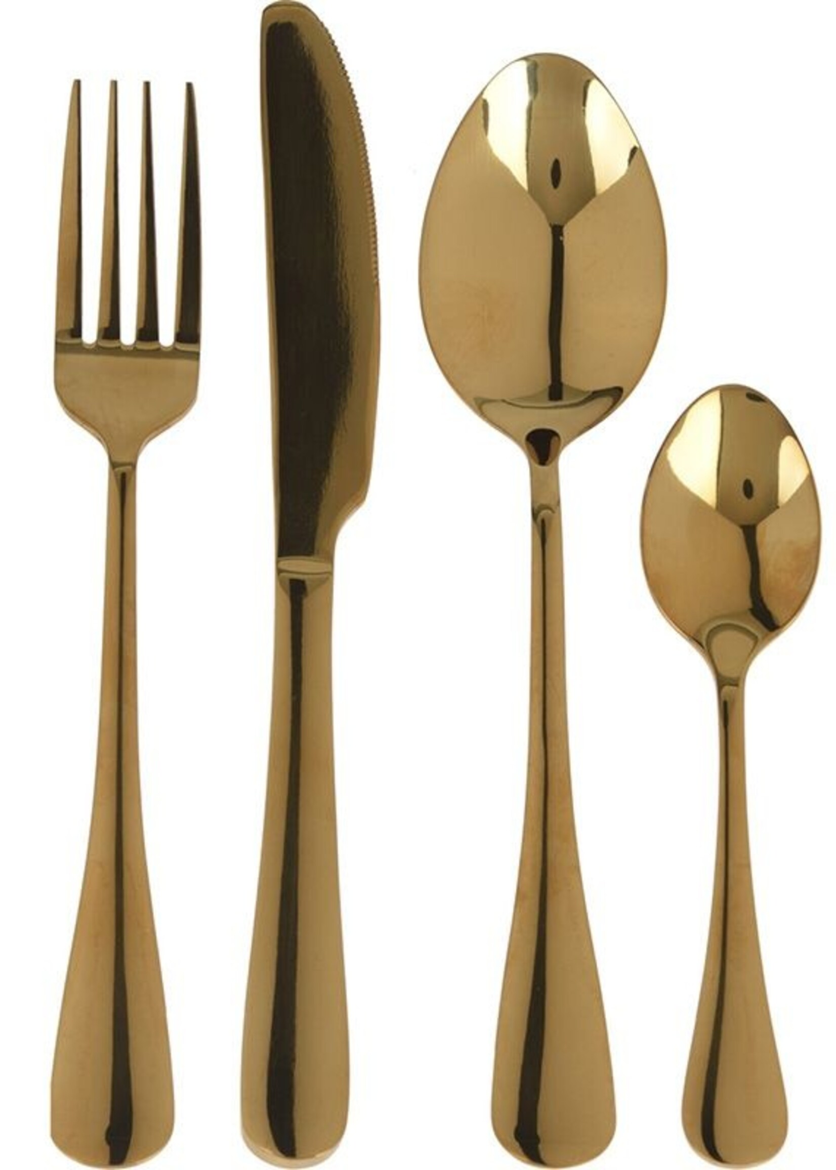 Excellent Houseware Bestekset 16 dlg - RVS - Goud