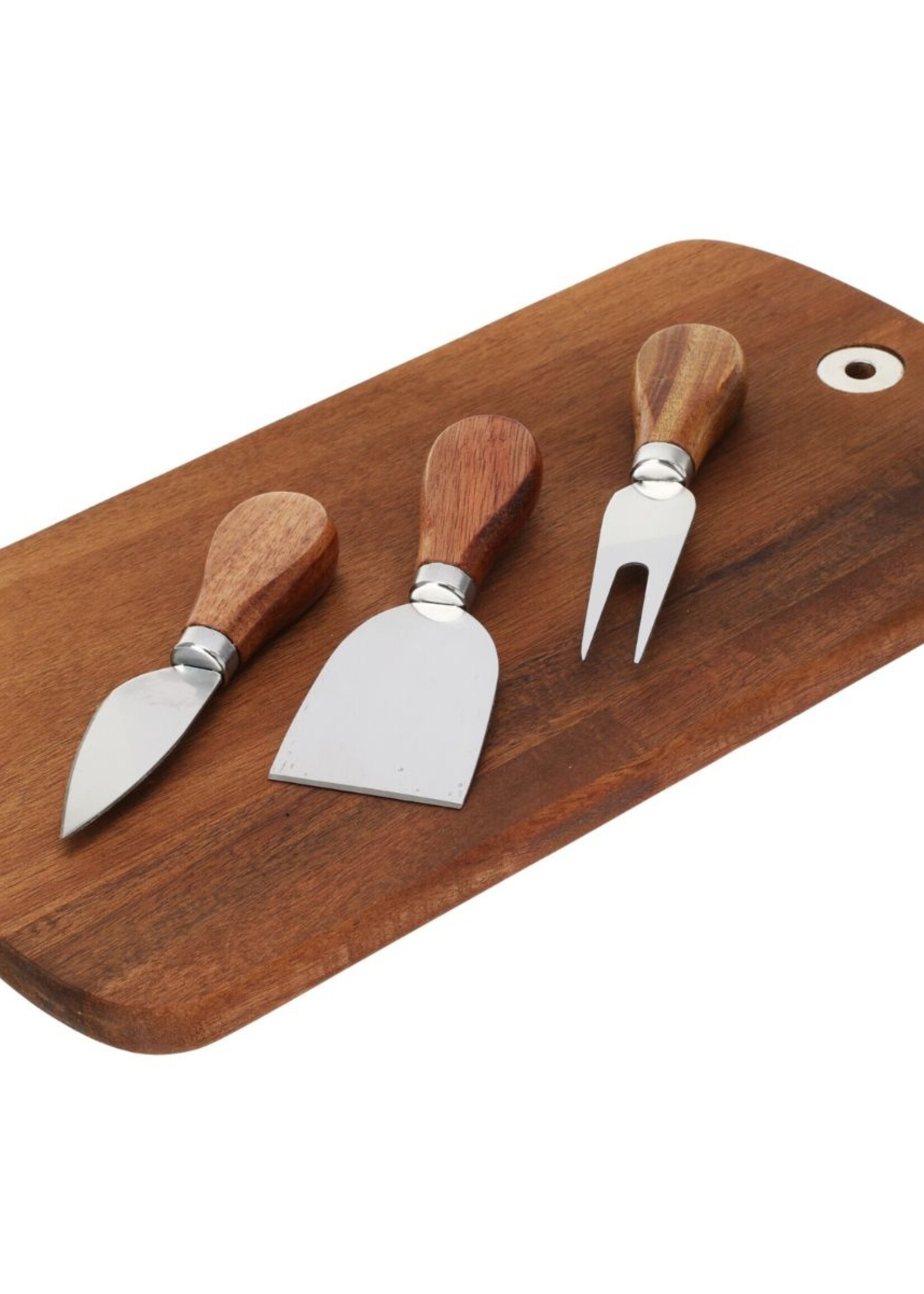 Kaasplank met 3 Kaasmessen - Acaciahout