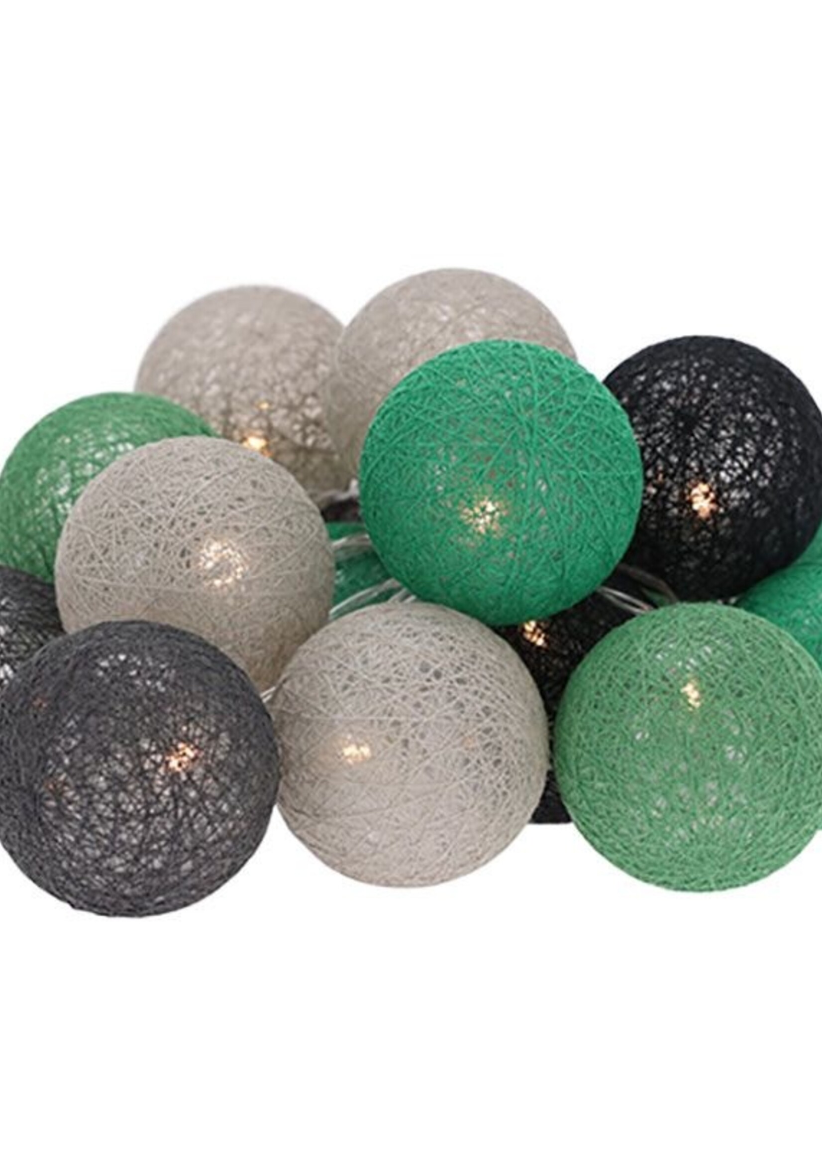 ProGarden Decoratieslinger verlicht - 20 LED Lampionnen van Katoen - met Timer - Groen
