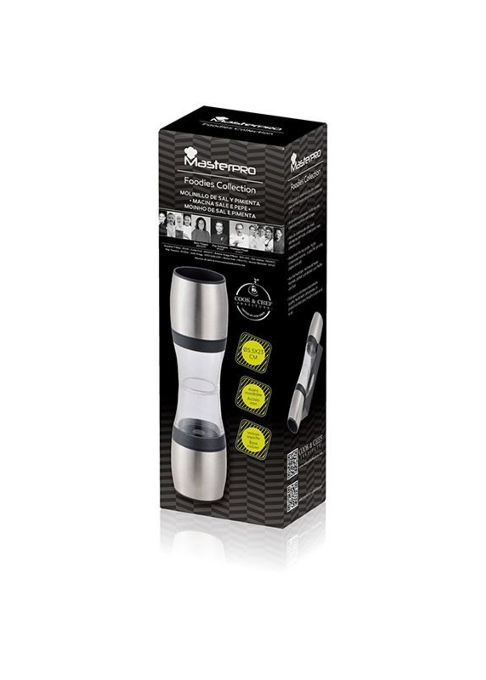 Bergner Masterpro Peper- & Zoutmolen - met Houder - RVS