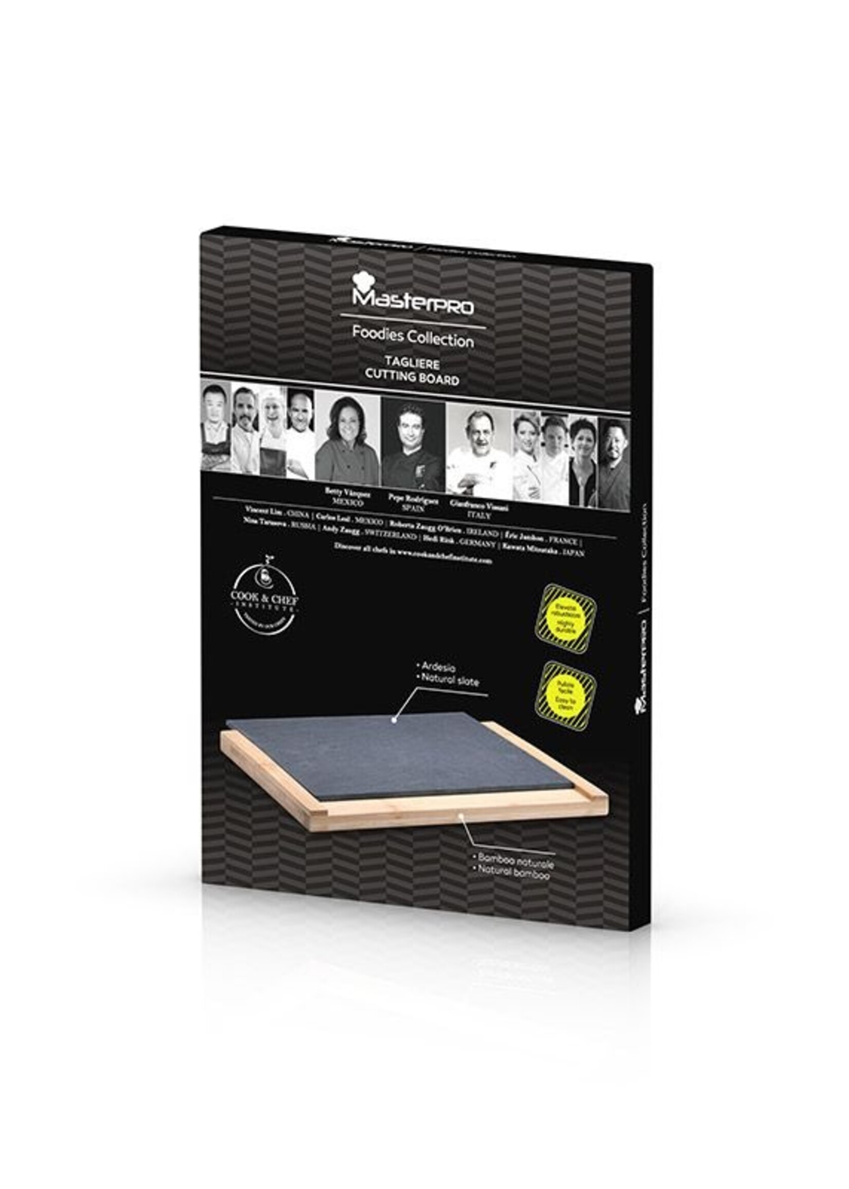 Bergner Masterpro Snijplank van Leisteen - met bamboe houder