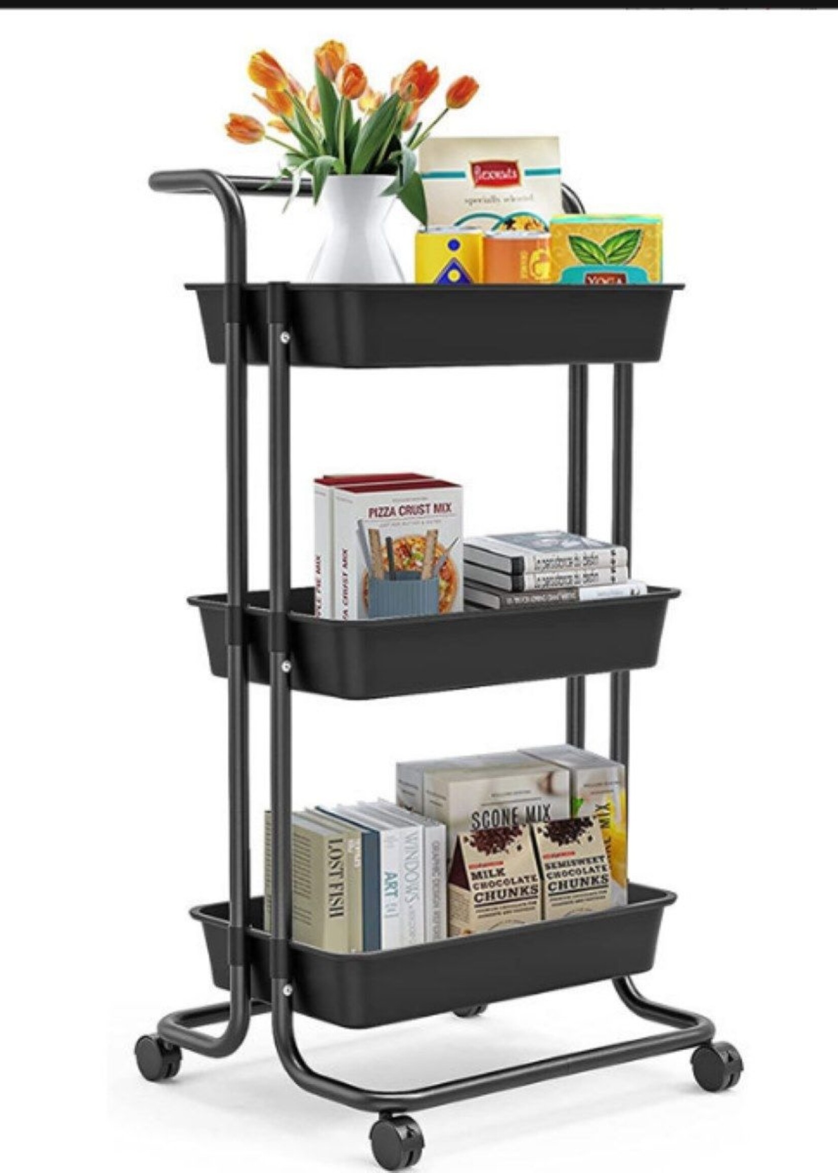 Ceruzo Serveerwagen - Keukentrolley - 3 Manden - 43x36x86 cm