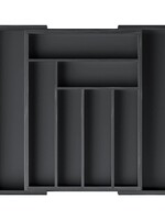 Ceruzo Bestekbak Hout Uitschuifbaar - 33-52 x 43 x 5 cm - Zwart