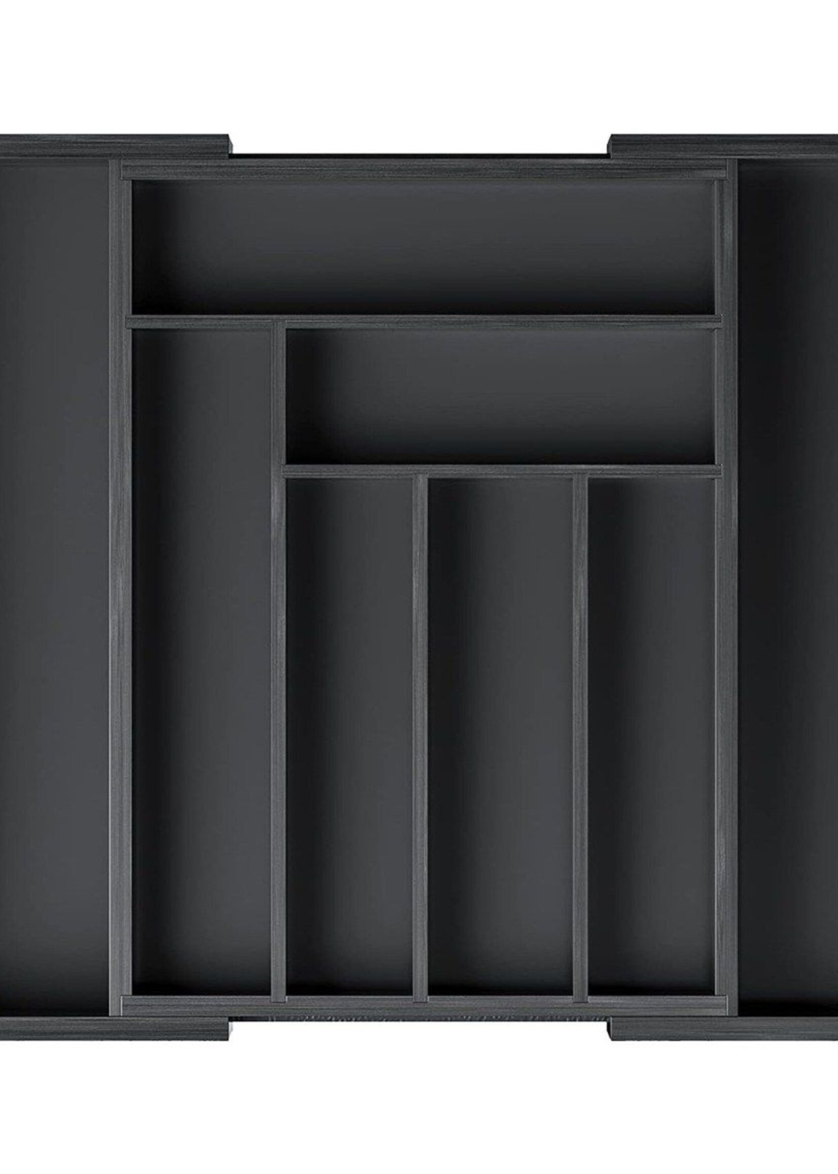 Ceruzo Bestekbak Hout Uitschuifbaar - 33-52 x 43 x 5 cm - Zwart