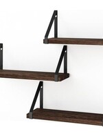 Ceruzo Wandplank Zwevend - Set van 3 - 40/35/30 x 12 cm - Vintage