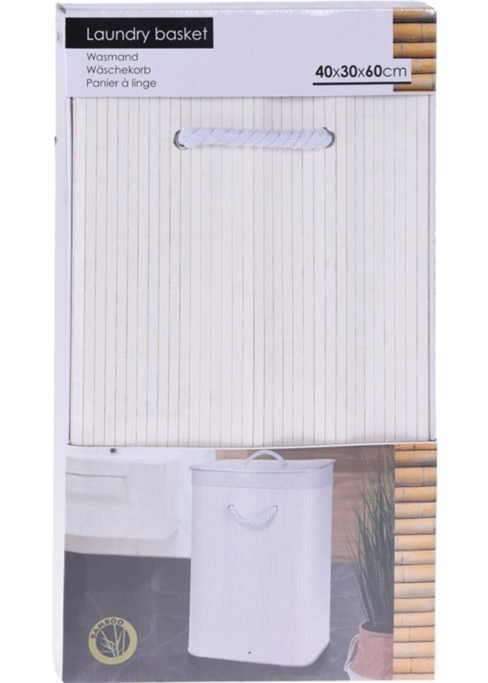 Opvouwbare Wasmand - Bamboe - Wit