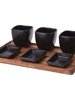 Excellent Houseware Serveerplankje met 6 Tapasschaaltjes