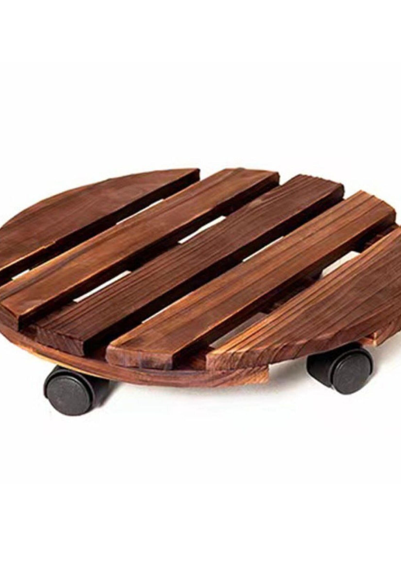 Ceruzo Plantentrolley met Wieltjes - Rond 30 cm - Hout