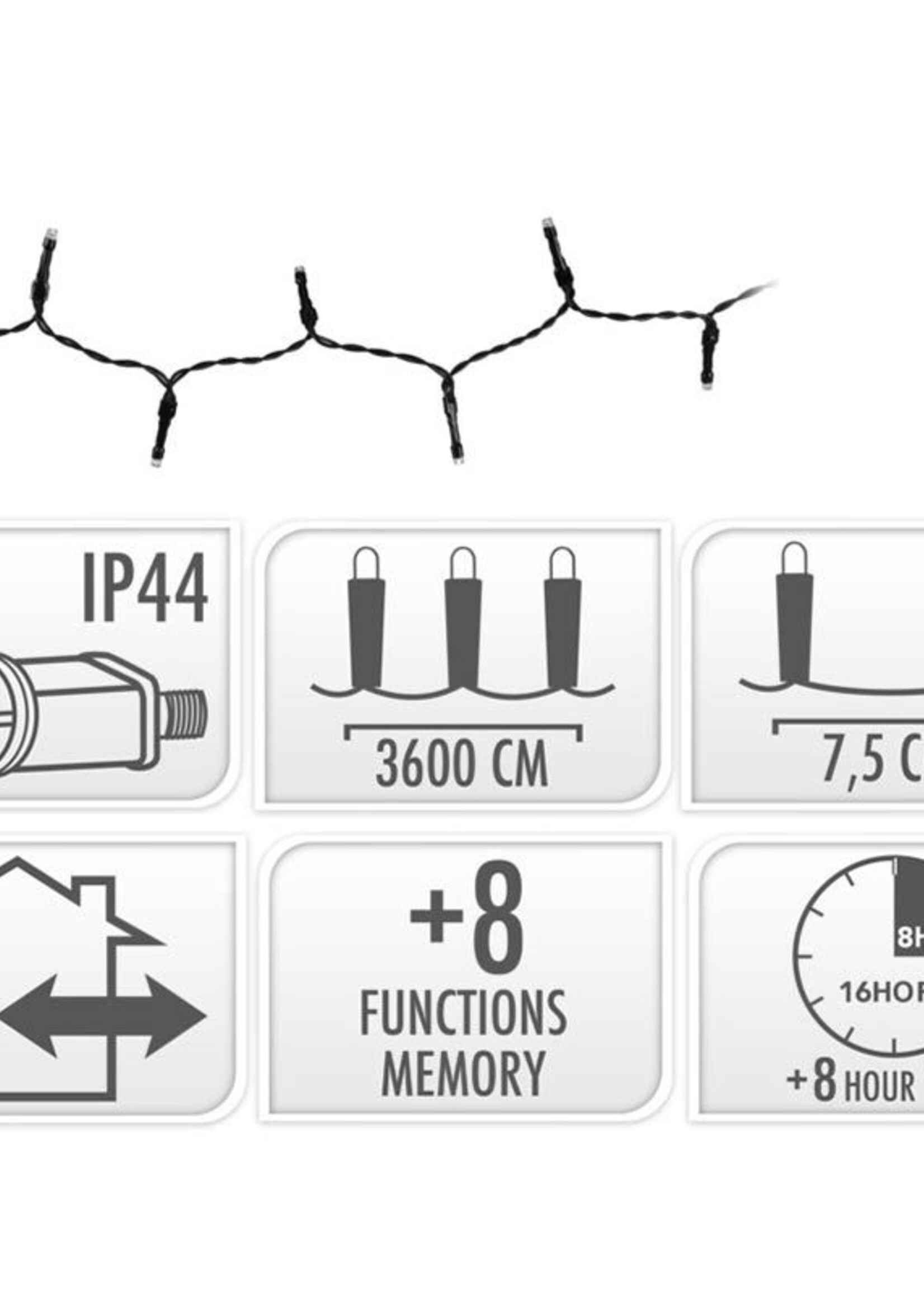 Kerstverlichting 480 led- 36m - multicolor - Timer - Lichtfuncties - Geheugen - Buiten