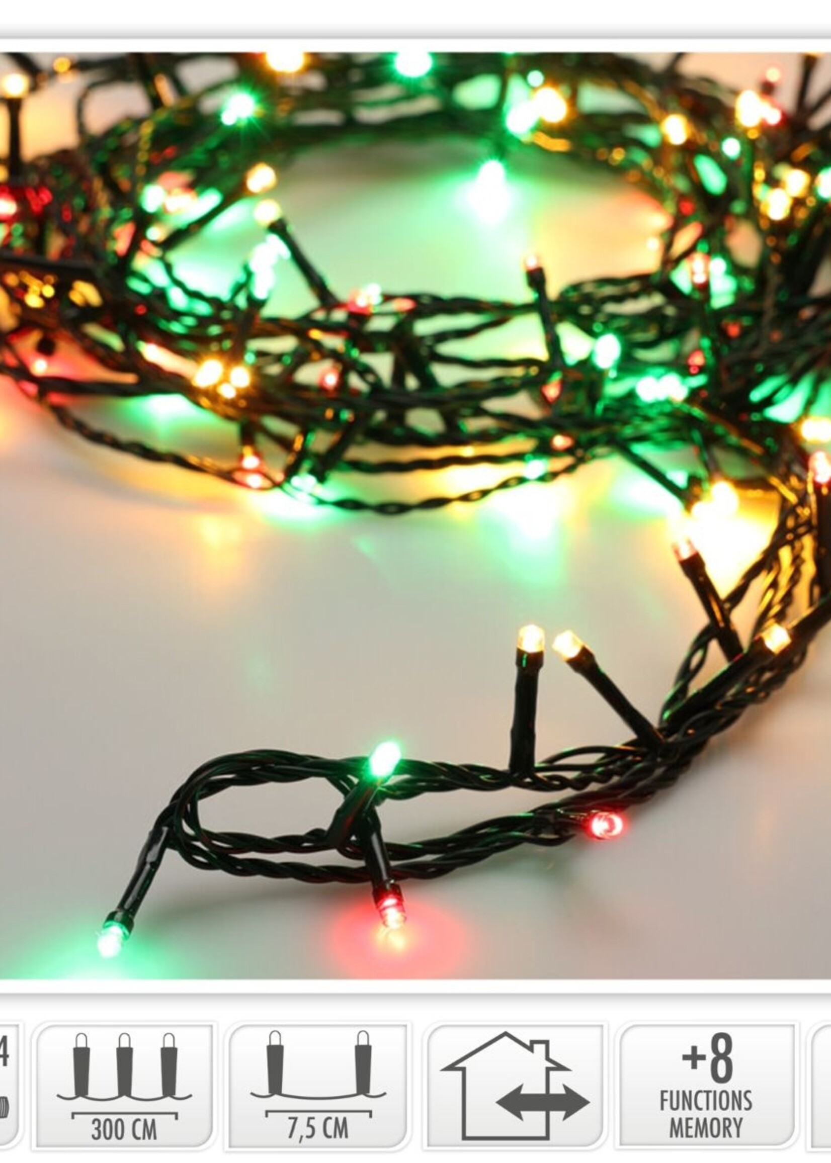 Kerstverlichting 240 led- 18m - three tone traditional - Timer - Lichtfuncties - Geheugen - Buiten