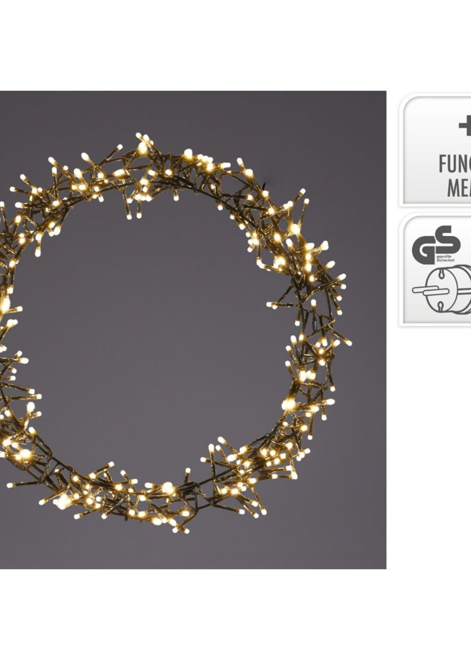 Ceruzo Kerstring met verlichting - 500 LED - Ø58 cm - warm wit - 8 Lichtfuncties - voor binnen en buiten