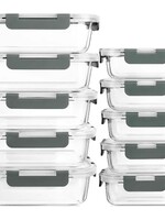 Ceruzo Meal Prep Bakjes - 10 stuks Vershoudbakjes - Glas