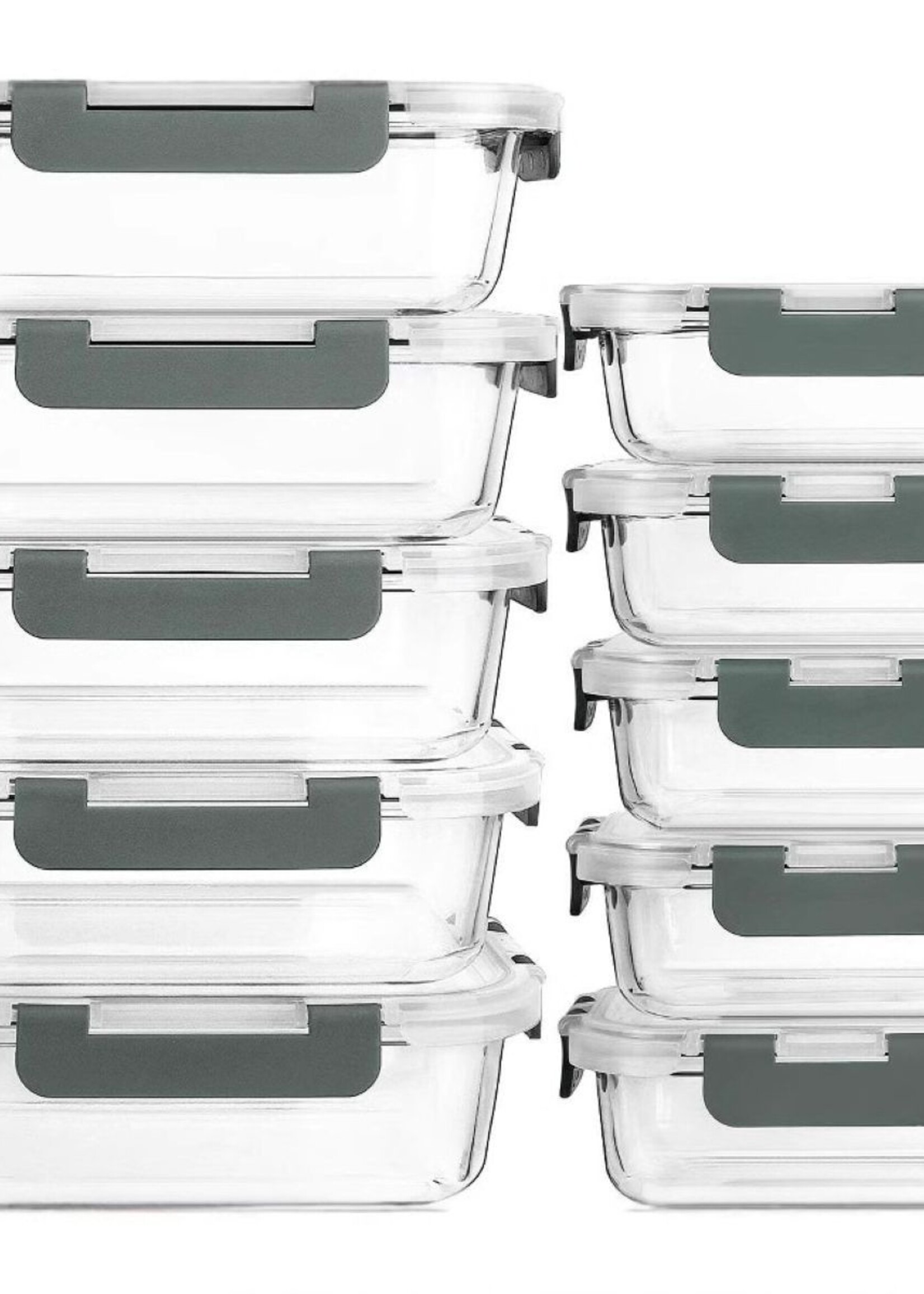 Ceruzo Meal Prep Bakjes - 10 stuks Vershoudbakjes - Glas