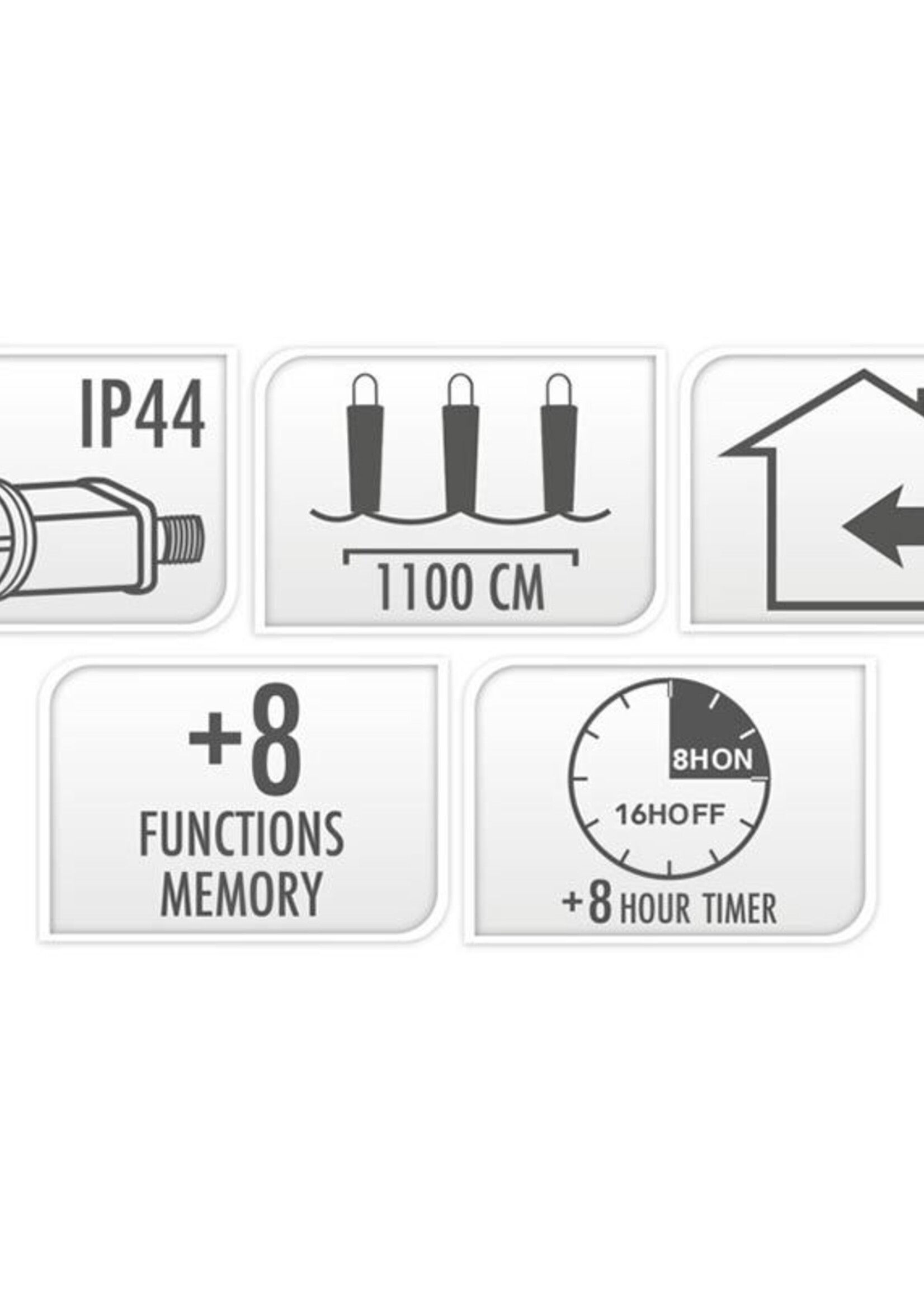 Microcluster - 560 led - 11m - three tone traditional - Timer - Lichtfuncties - Geheugen - Buiten