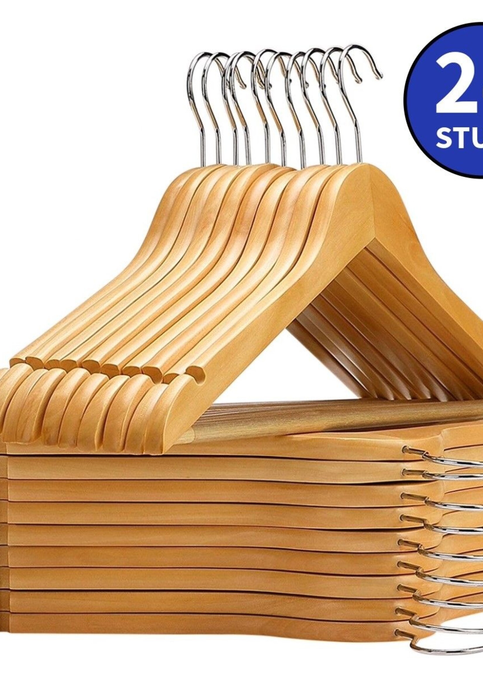 Ceruzo 24 Houten Kledinghangers - Naturel
