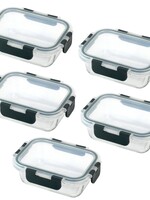 Ceruzo Meal Prep Bakjes - 5 stuks Vershoudbakjes - Glas