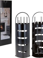 Home&Styling Openhaardset RVS zwart - 5 delig