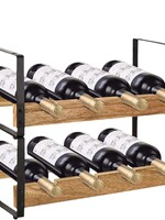 Ceruzo Wijnrek - Stapelbaar - Metaal met Hout