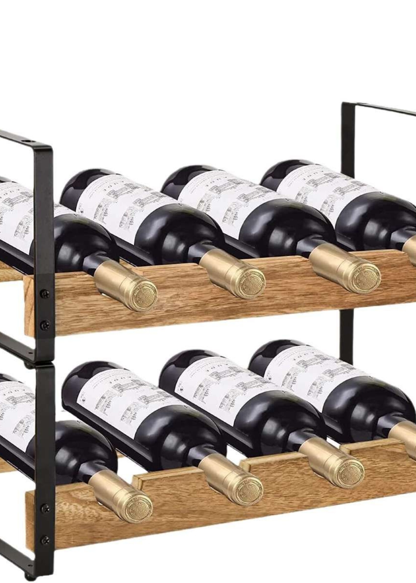 Ceruzo Wijnrek - Stapelbaar - Metaal met Hout