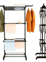 Ceruzo Wasrek Inklapbaar - 75x64x178 cm - Zwart