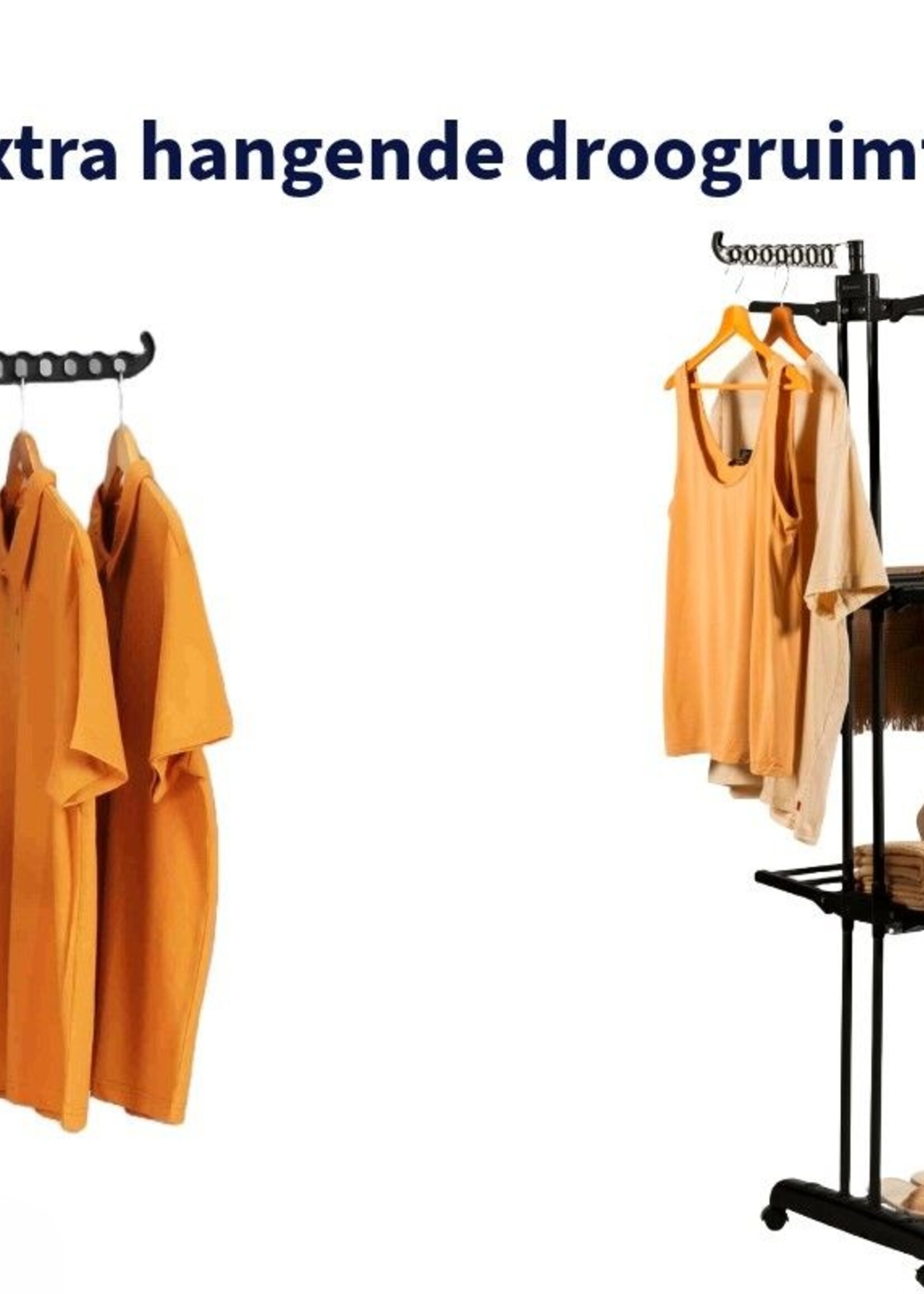 Ceruzo Wasrek Inklapbaar - 75x64x178 cm - Zwart