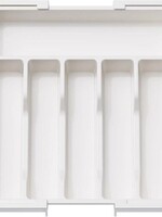 Verstelbare Bestekbak - Uitschuifbaar naar 8 Vaks - 33-57 x 38 x 5.5 cm - Wit