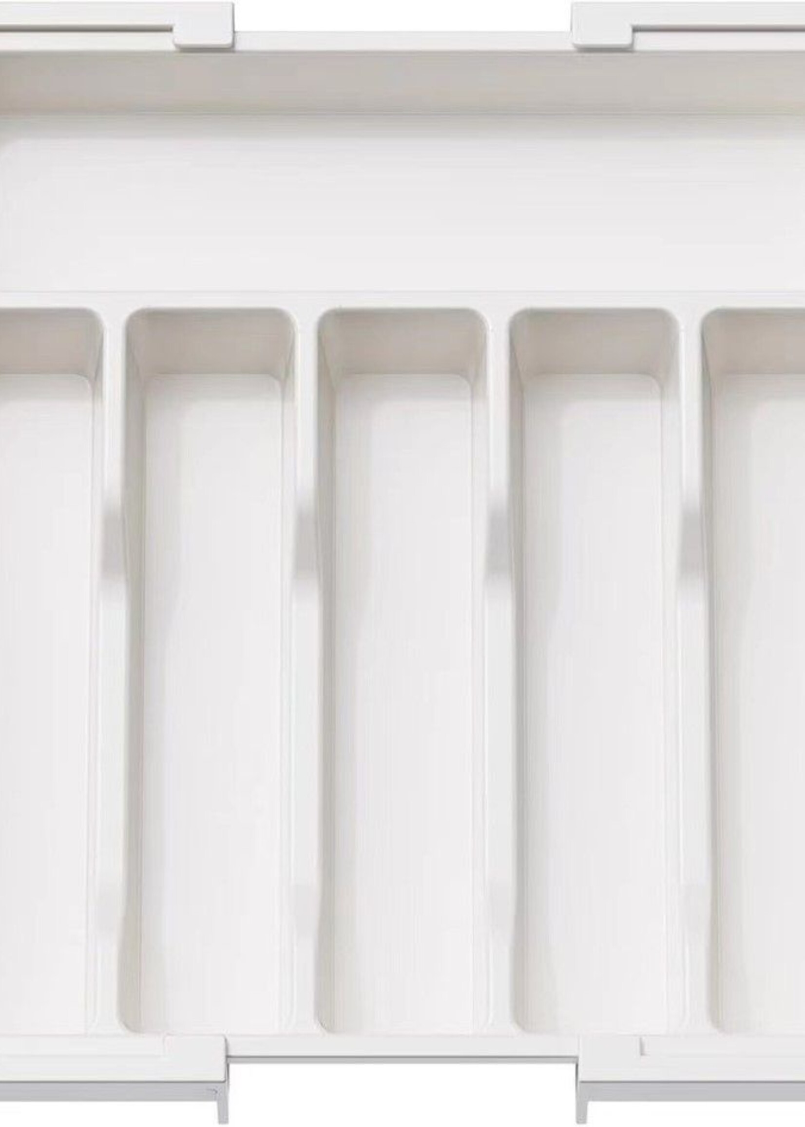 Verstelbare Bestekbak - Uitschuifbaar naar 8 Vaks - 33-57 x 38 x 5.5 cm - Wit