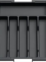 Verstelbare Bestekbak - Uitschuifbaar naar 8 Vaks - 33-57 x 38 x 5.5 cm - Zwart