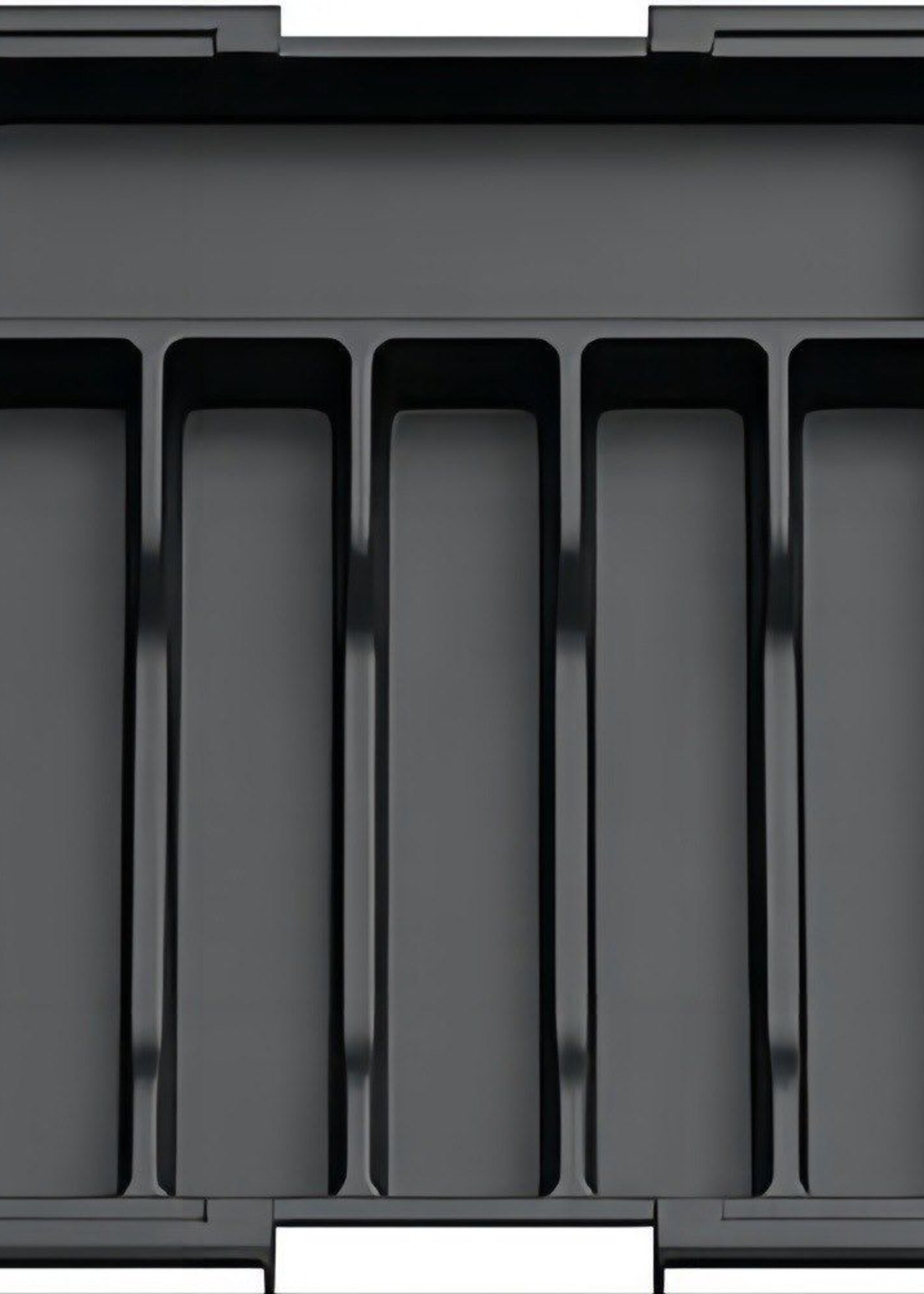 Verstelbare Bestekbak - Uitschuifbaar naar 8 Vaks - 33-57 x 38 x 5.5 cm - Zwart