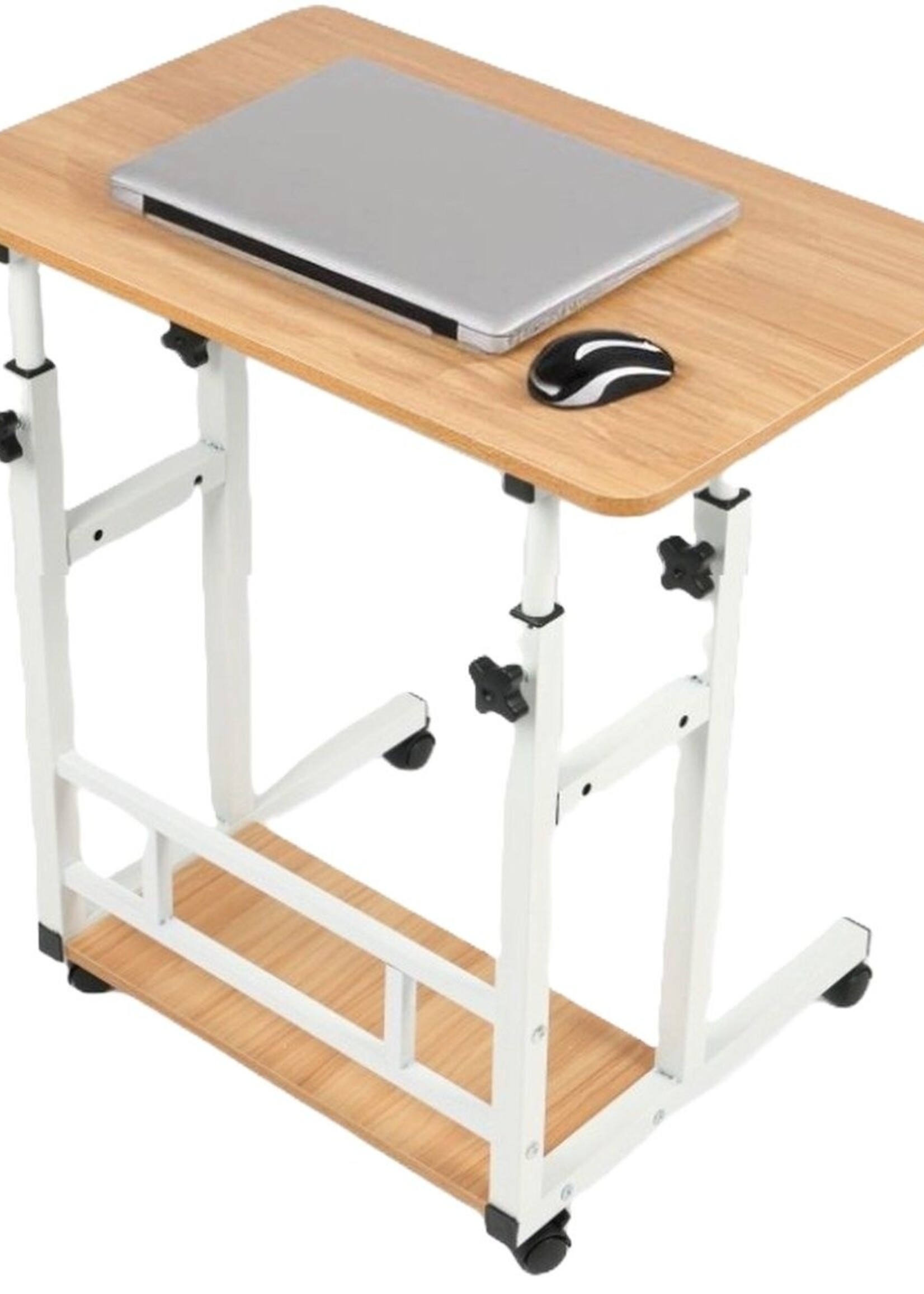 Ceruzo Laptoptafel - Verrijdbare Bedtafel - Verstelbaar in Hoogte 85cm - Tafelblad 80x40cm