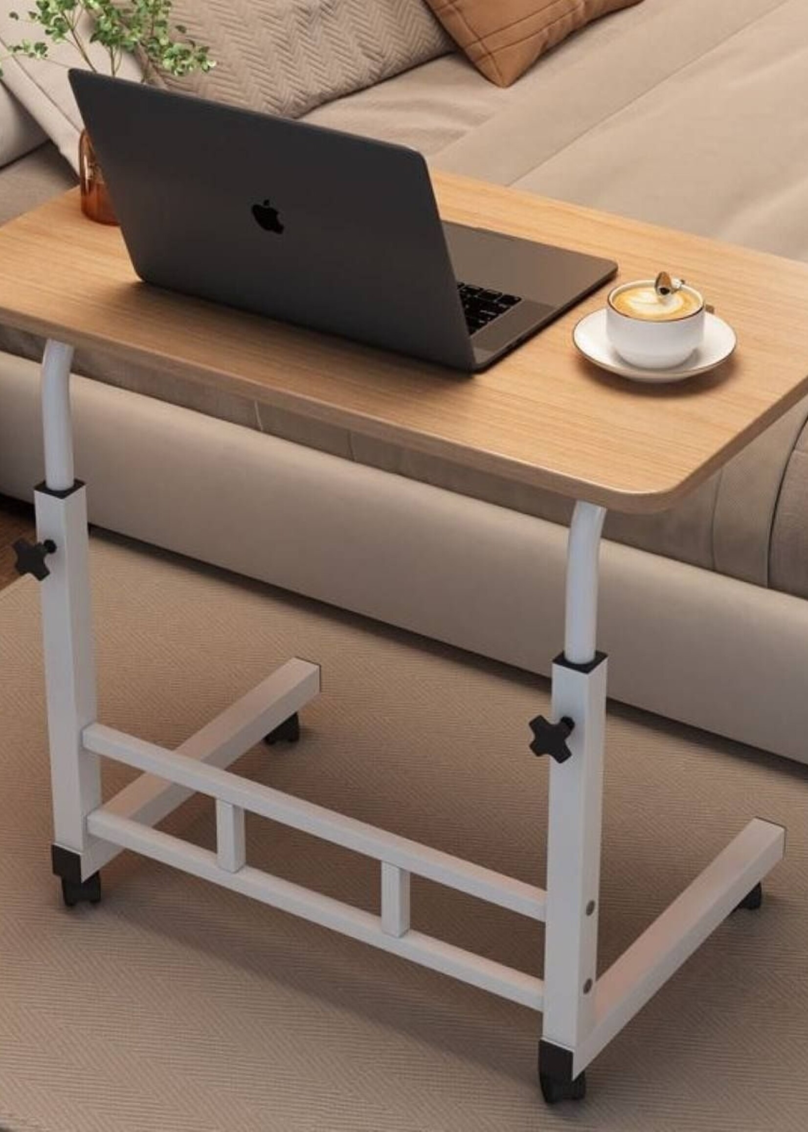 Ceruzo Laptoptafel - Verrijdbare Bedtafel - Verstelbaar in Hoogte - 80x40cm