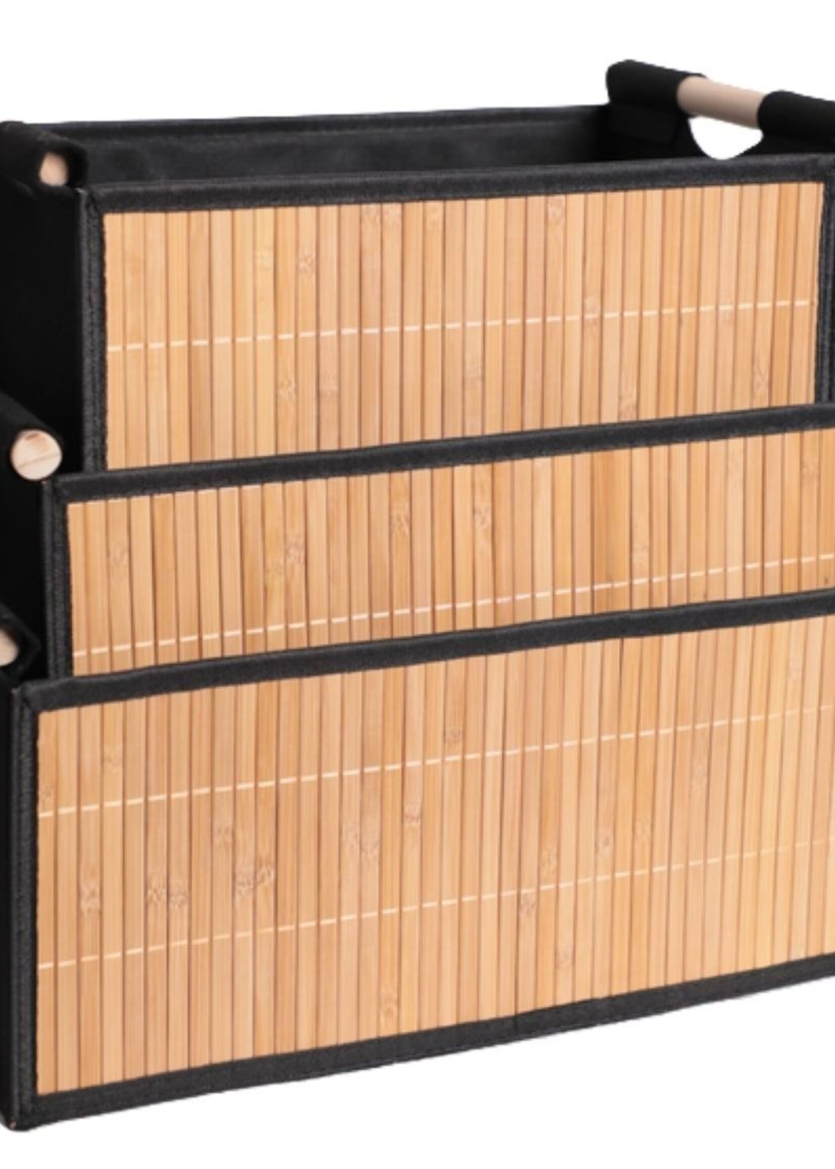 Ceruzo 3x Opbergmanden Bamboe - Badkamermanden