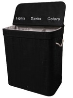 Ceruzo Wasmand met 3 Vakken - Wassorteerder - Zwart