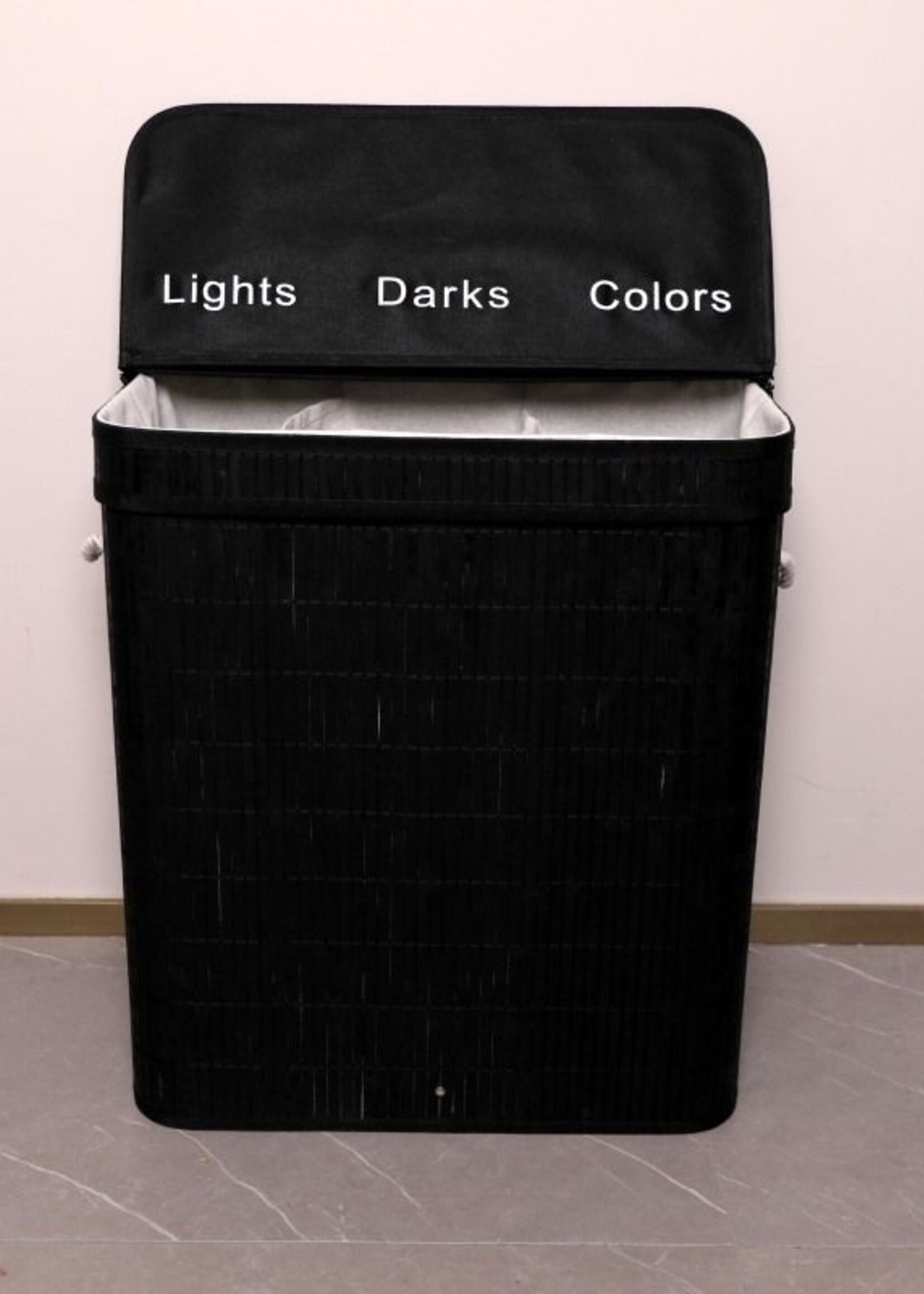 Ceruzo Wasmand met 3 Vakken - Wassorteerder - Zwart