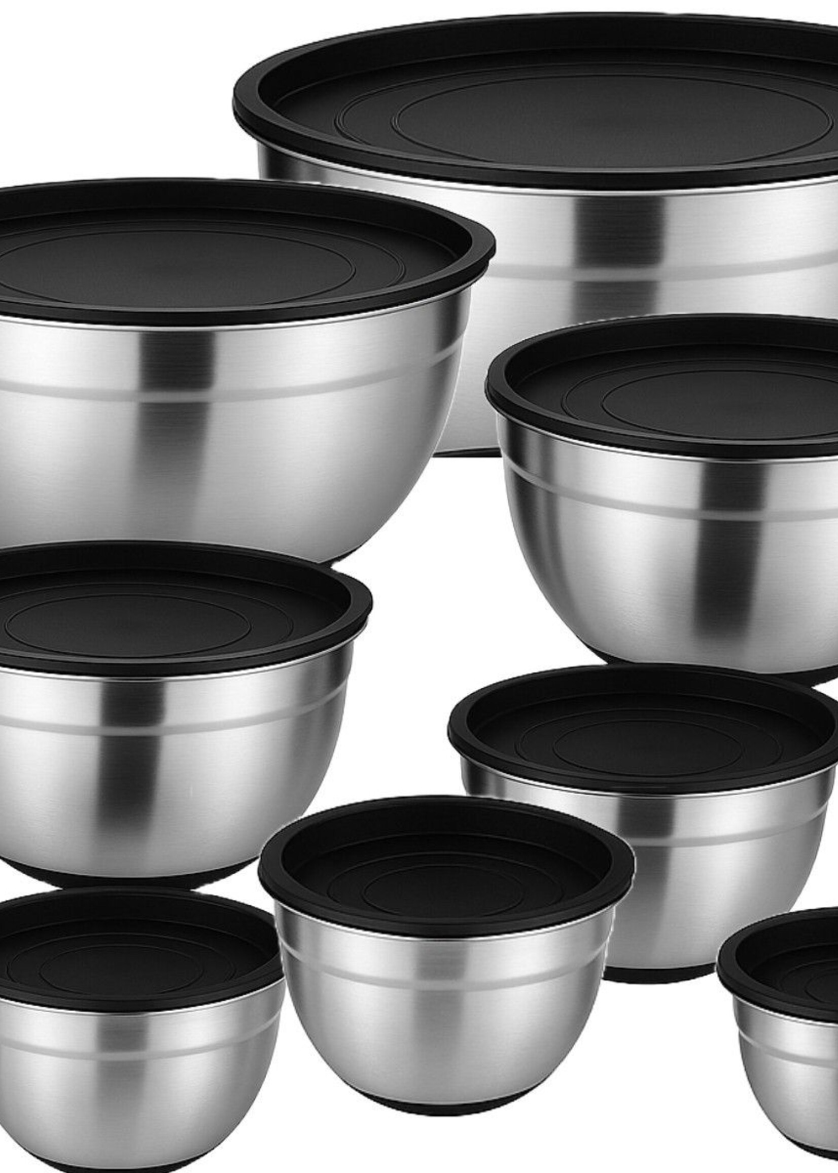 Ceruzo Mengkommen met Deksel - RVS - set van 8