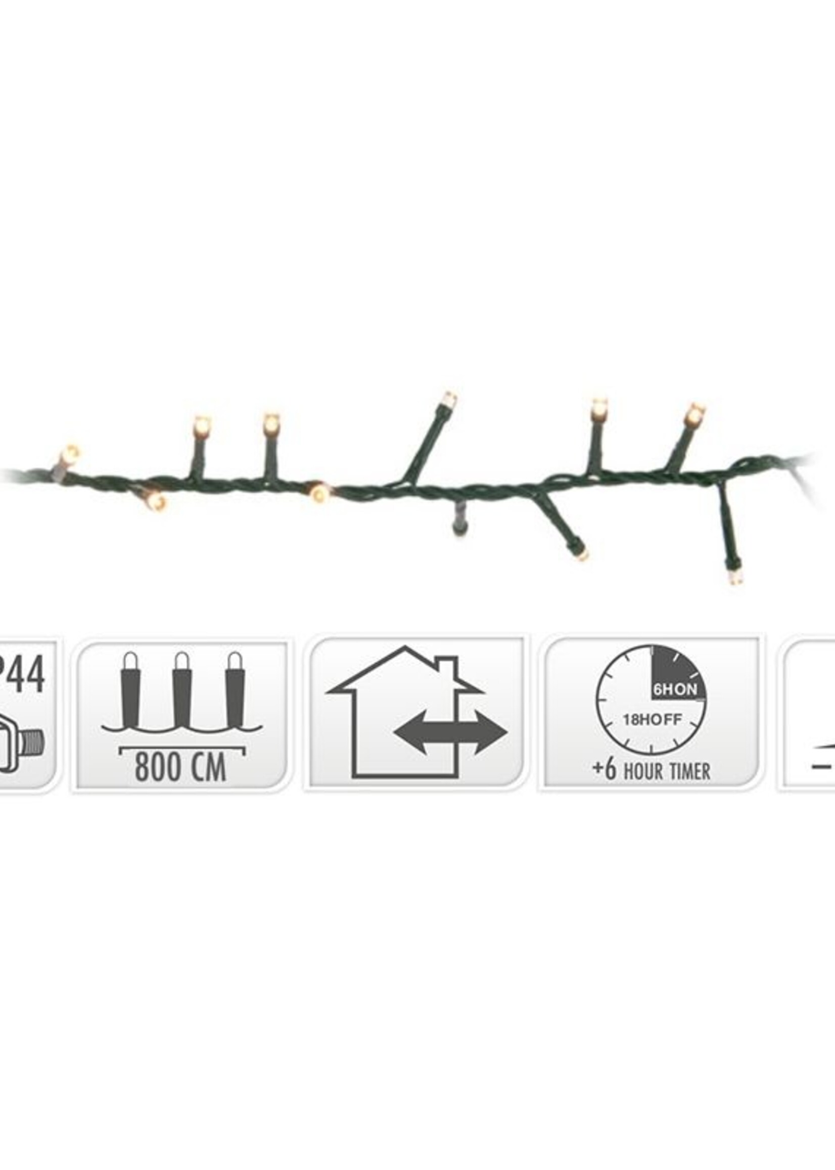 Micro Cluster 400 LED - 8m - met timer en dimmer - extra warm wit