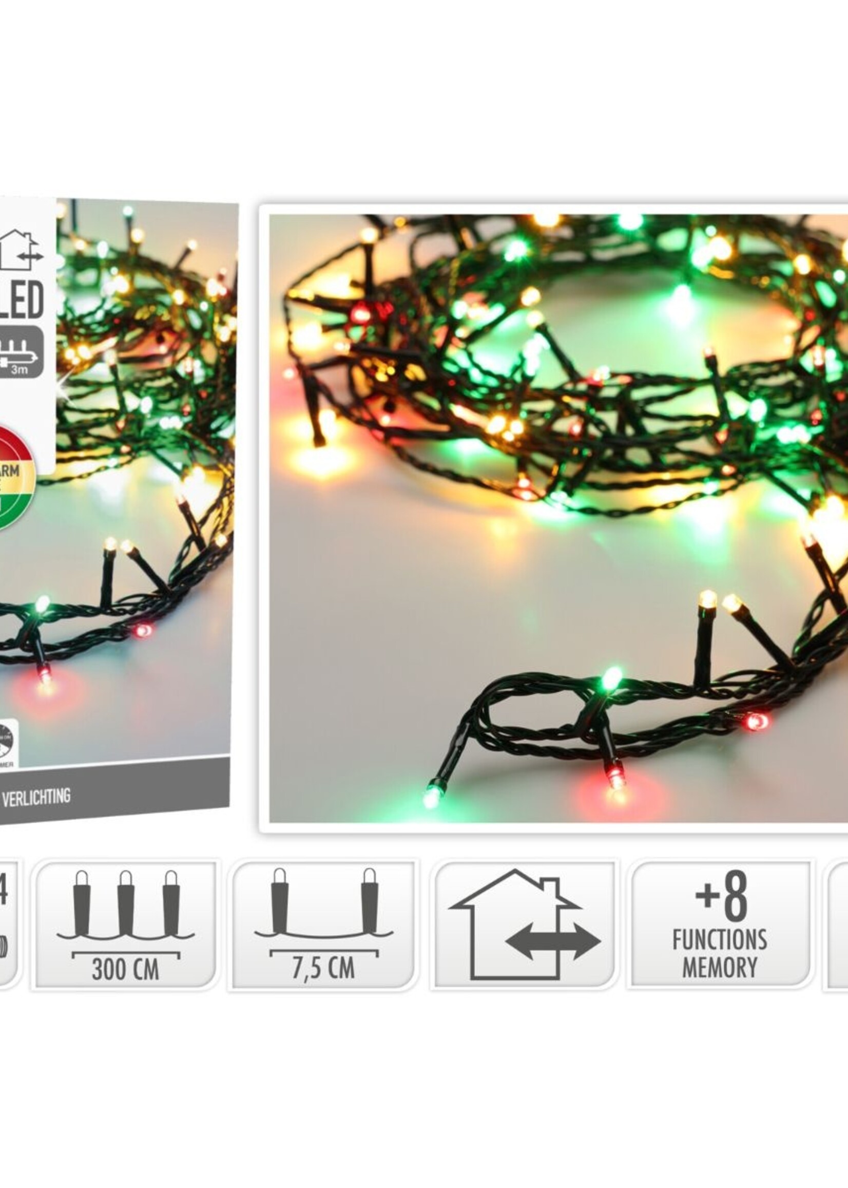 Kerstverlichting 80 led- 6m - three tone traditional - Timer - Lichtfuncties - Geheugen - Buiten