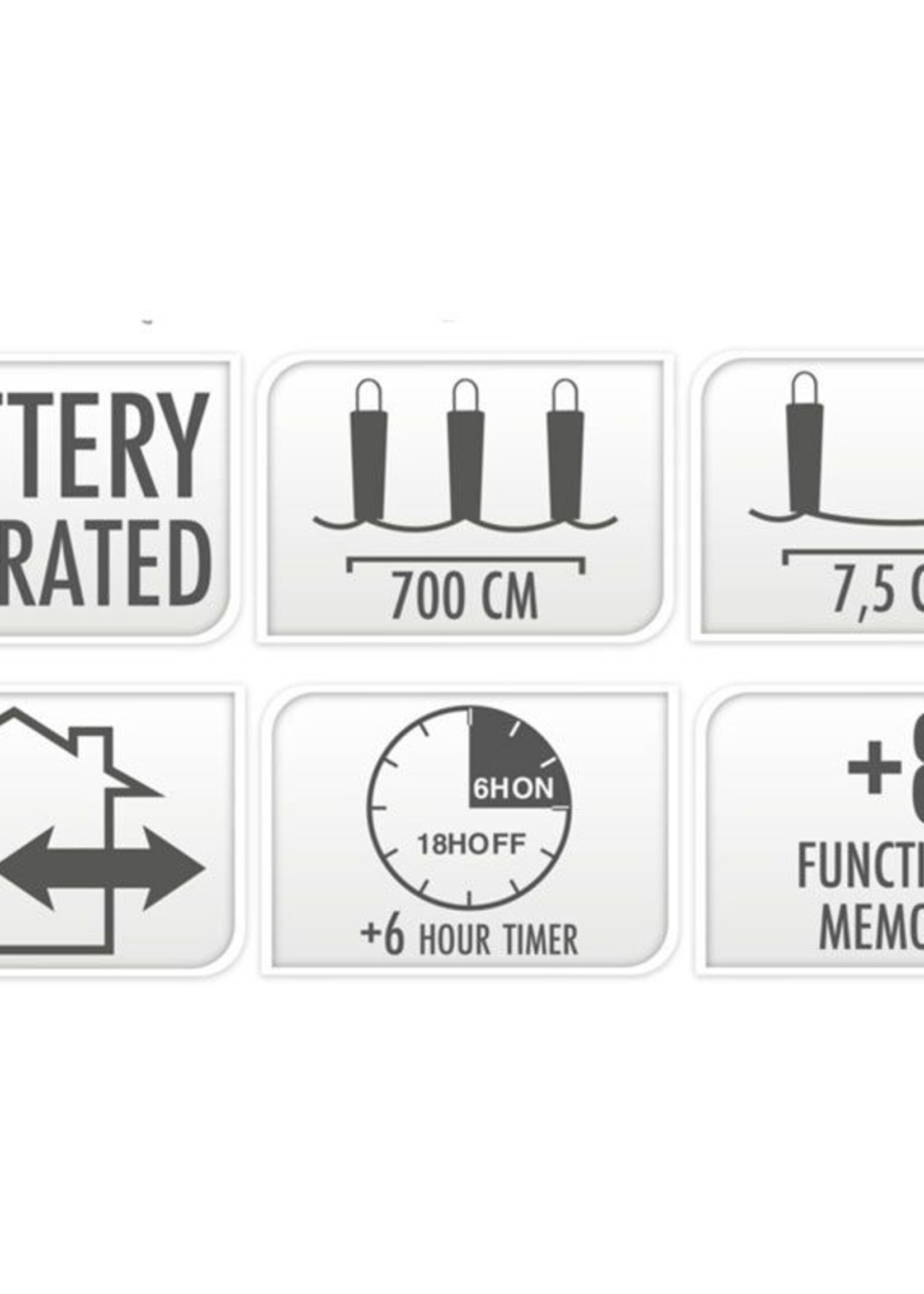 LED-verlichting 96 LED's - warm wit - op batterij - met timer en geheugen