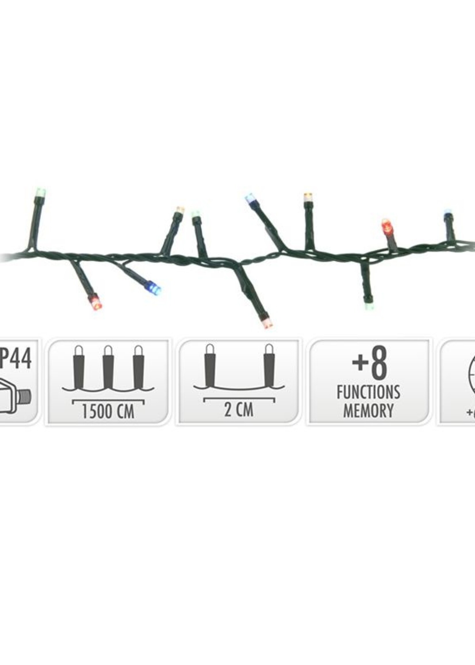 Micro Cluster met Haspel - 750 LED - 15 meter - met timer - multicolor