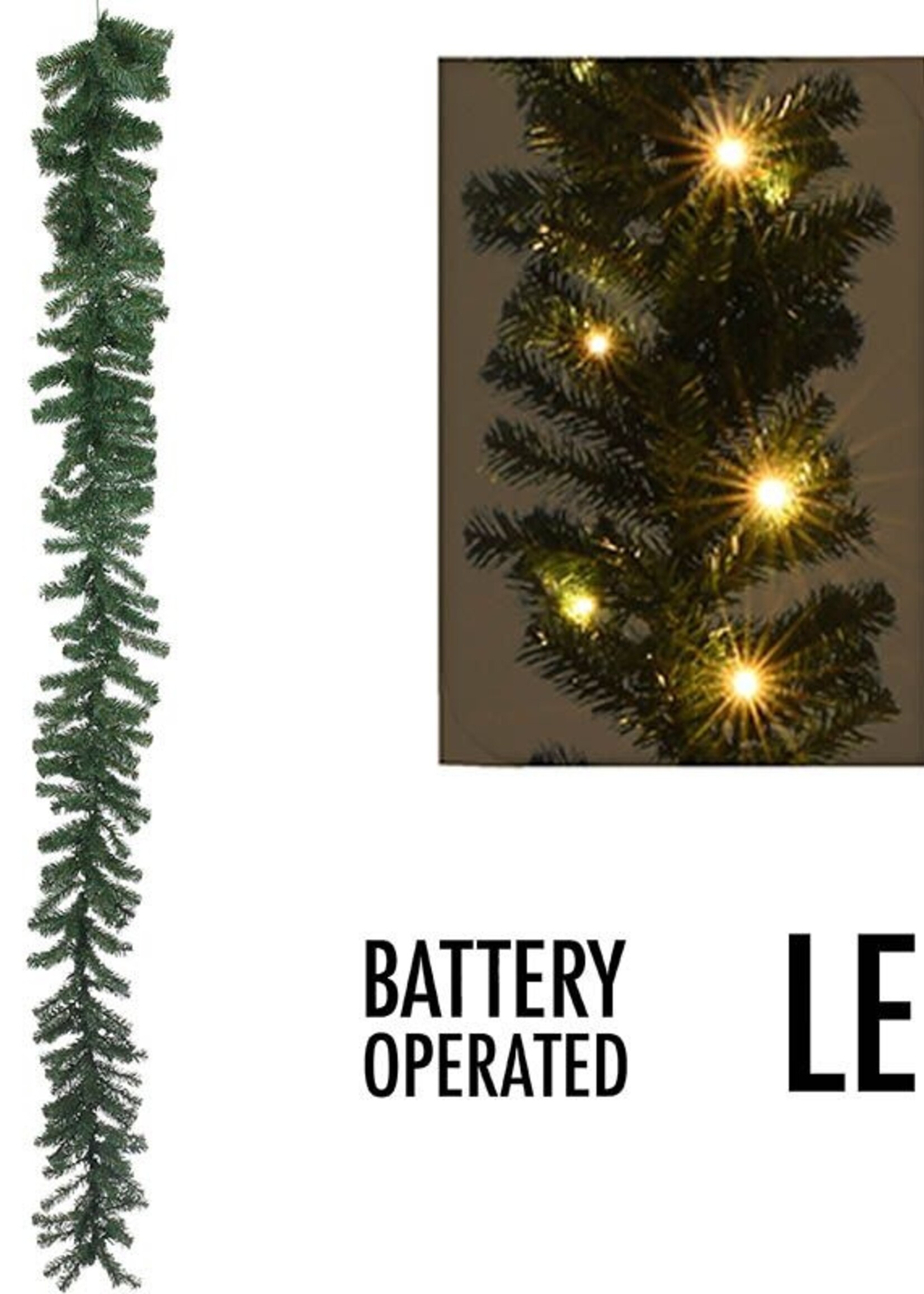 Guirlande met 35 LED's - 270 cm - met timer - werkt op batterijen