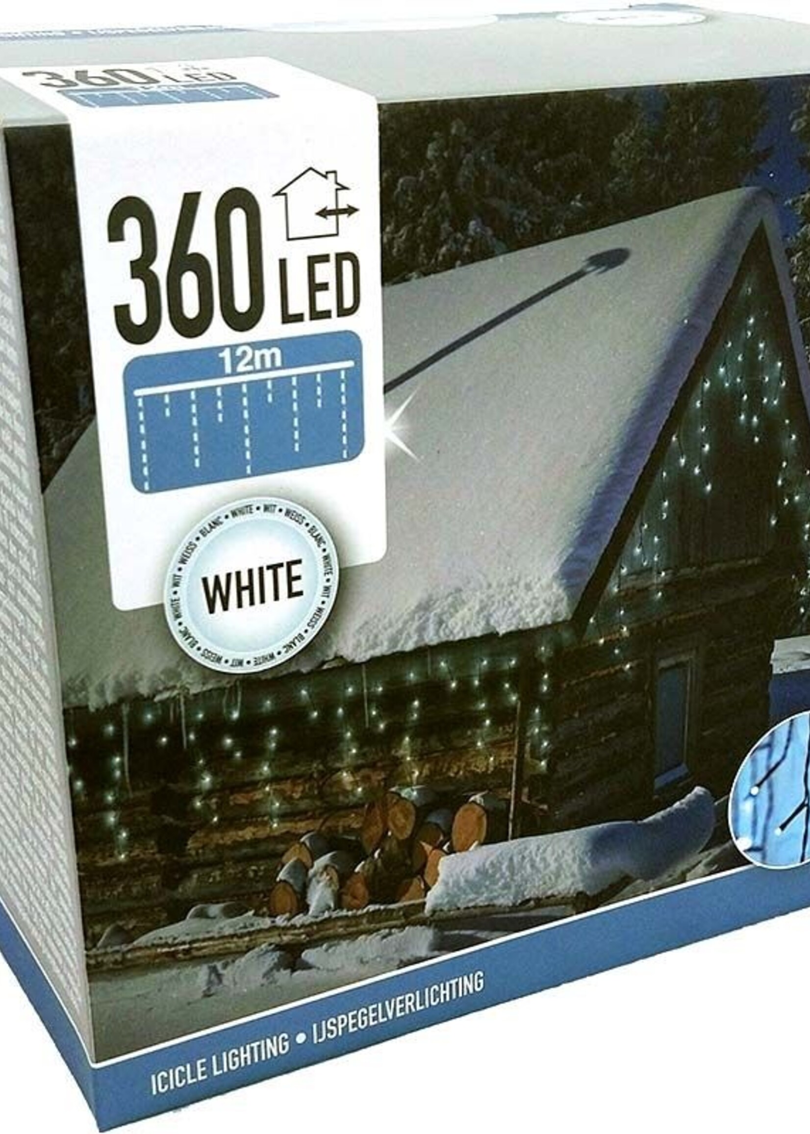 IJspegel verlichting - 360 LED's  -12 meter - wit