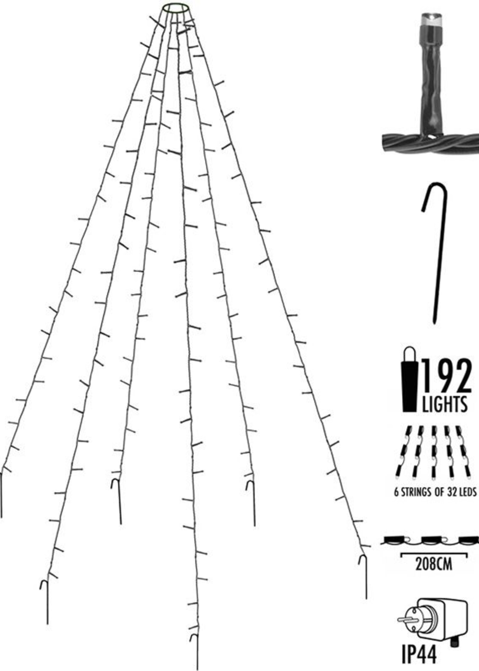 Vlaggenmast verlichting 192 LED's - 208cm
