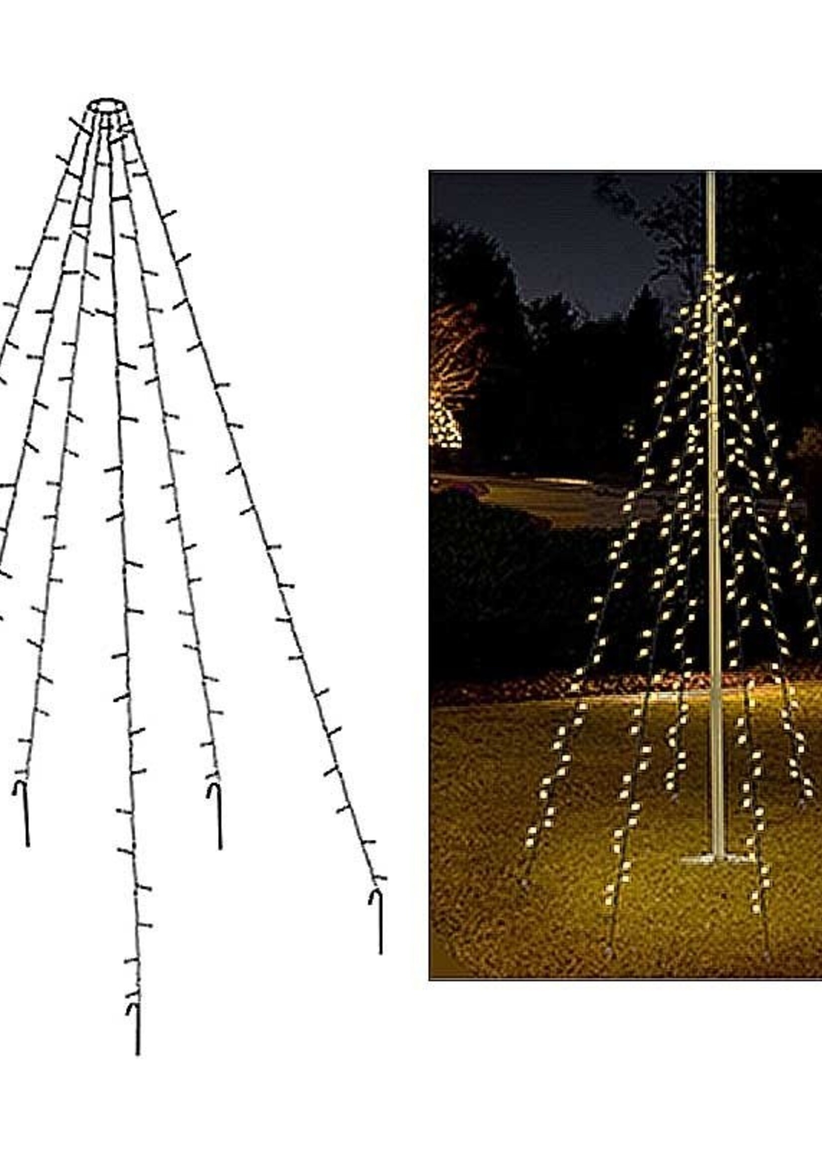 Vlaggenmast verlichting 360 LED's - 800cm