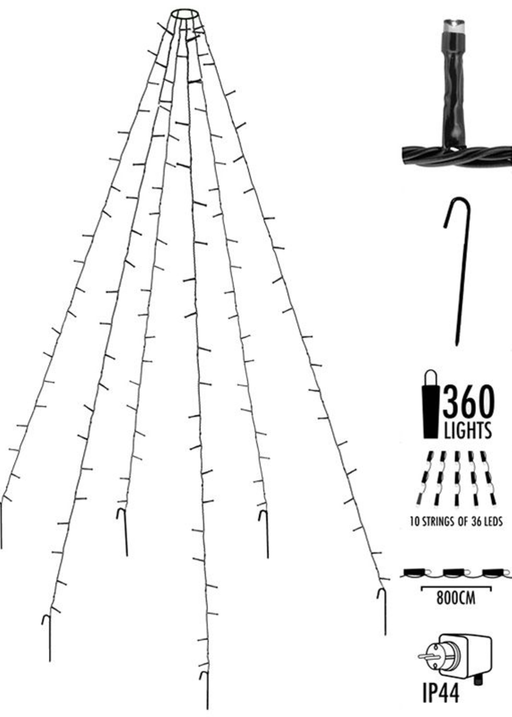 Vlaggenmast verlichting 360 LED's - 800cm