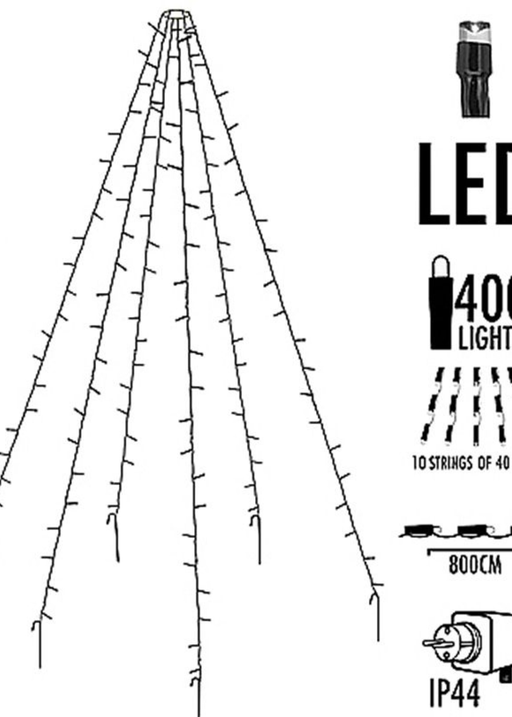 Vlaggenmast verlichting 400 LED's - 800cm