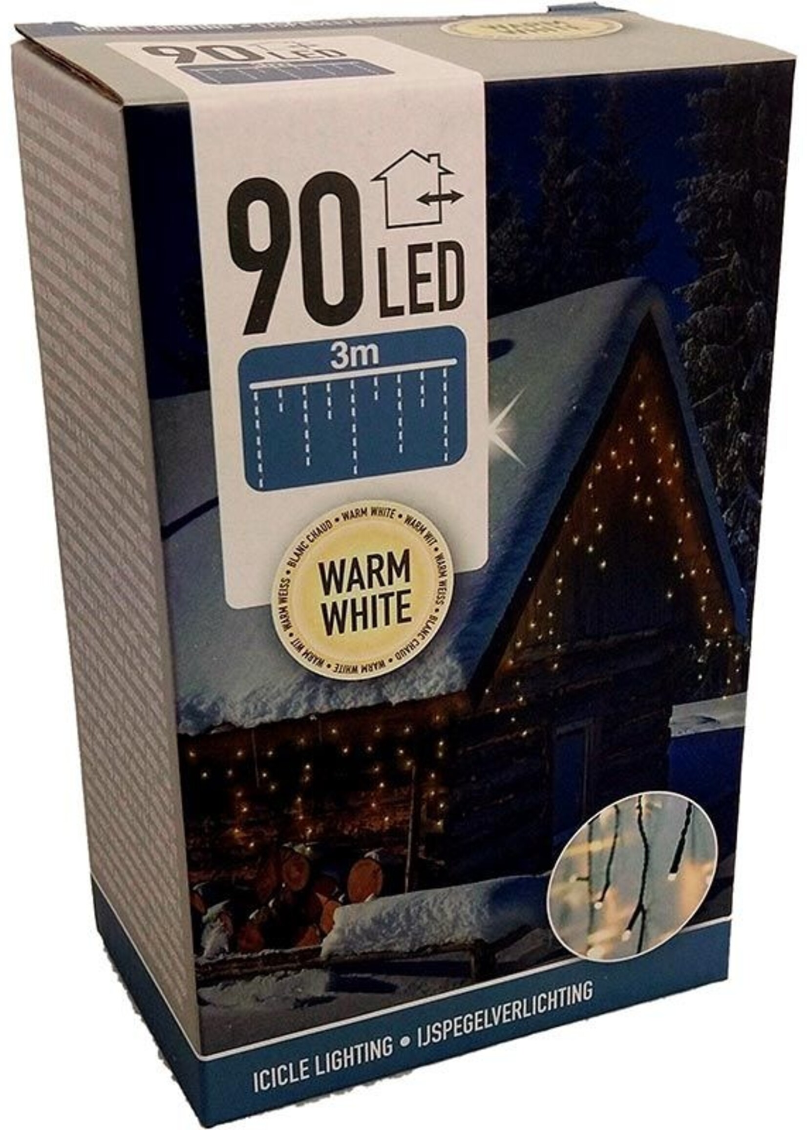 IJspegel verlichting 90 LED's - 3 meter - warm wit