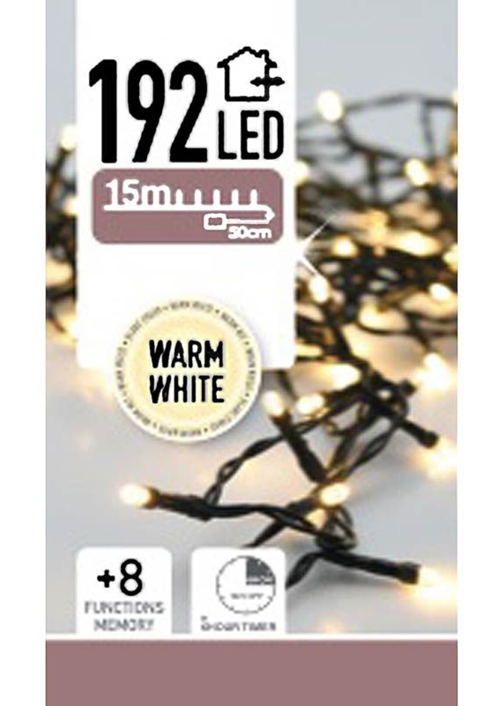 LED-verlichting 192 LED's - warm wit - op batterij